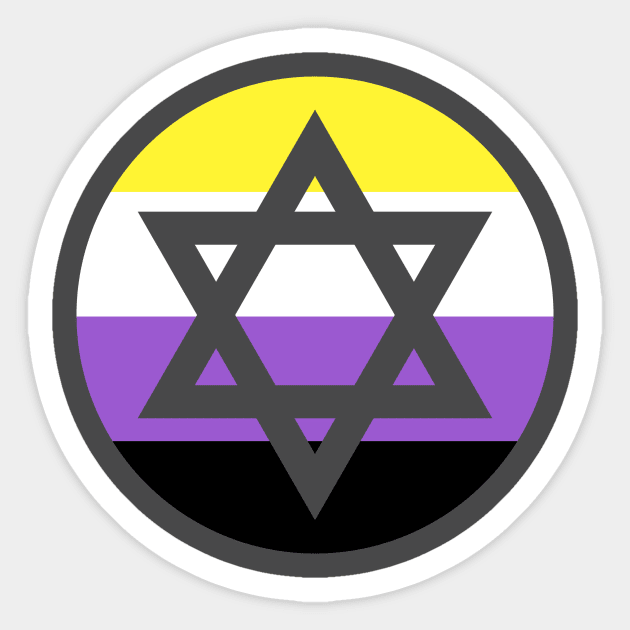 Nonbinary Pride Star of David Sticker by anomalyalice